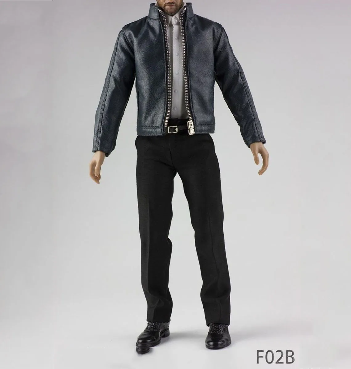 

FOCUSTOYS F02 1/6 Scale Men's Leather Male Suit Clothes Clothing Pant Suit Set Shoes Belt Accessory Model for 12 inches Action F
