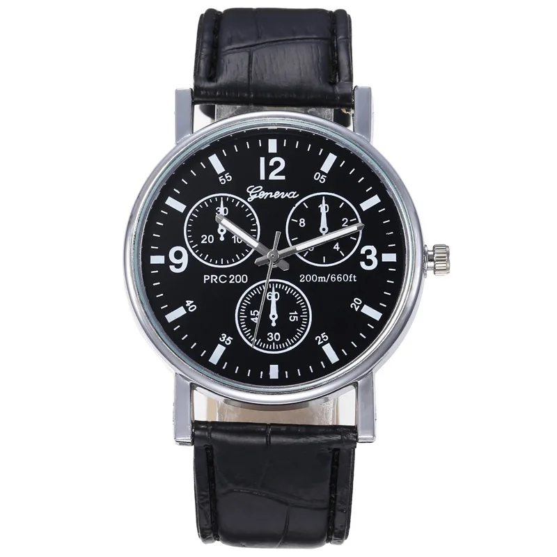 

Fashion Gift Three Eyes Men's Watch Quartz Watch Blue Light Glass Belt couple watches pair men and women