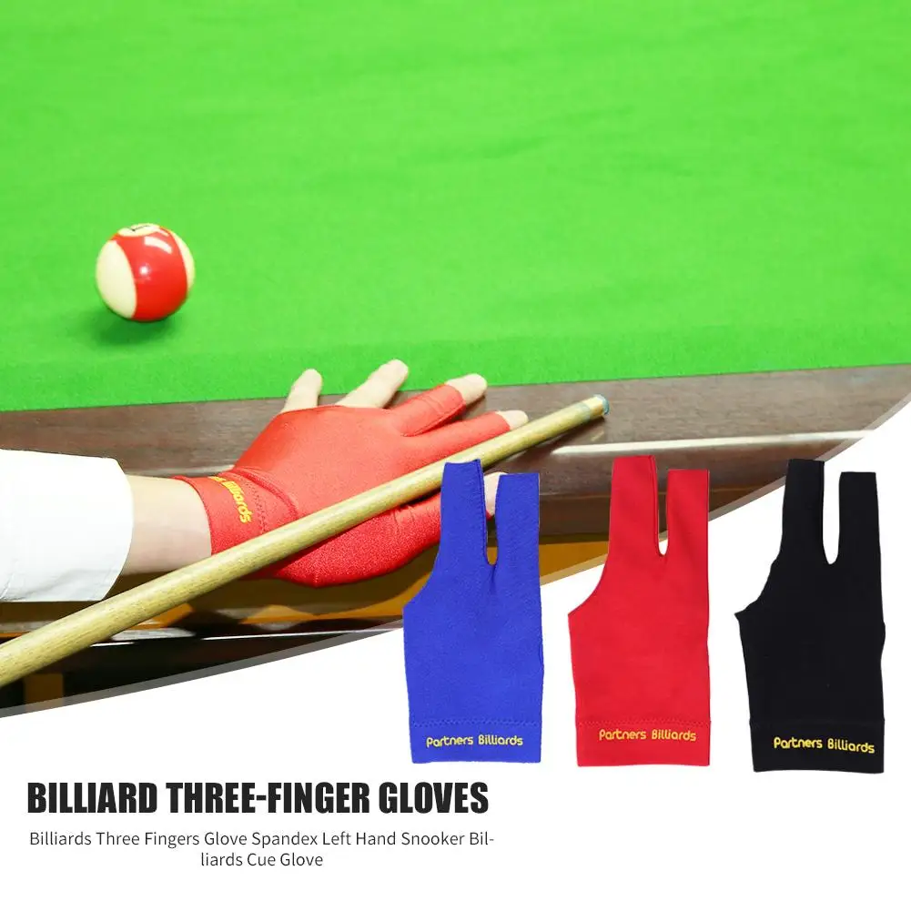 

Billiards Three Fingers Glove Left Hand Snooker Billiard Glove Free Size
