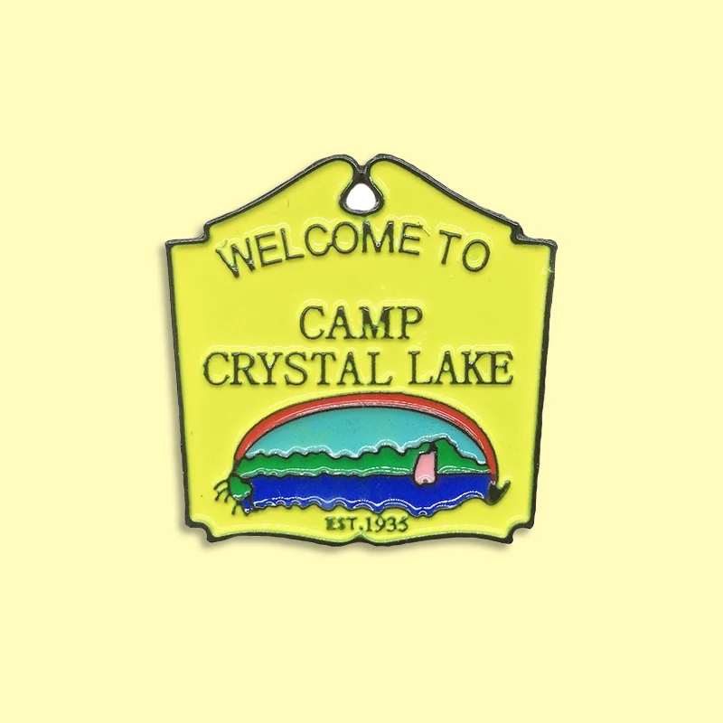 Добро пожаловать в лагерь брошь кристалл озеро мультфильм желтый Творческий