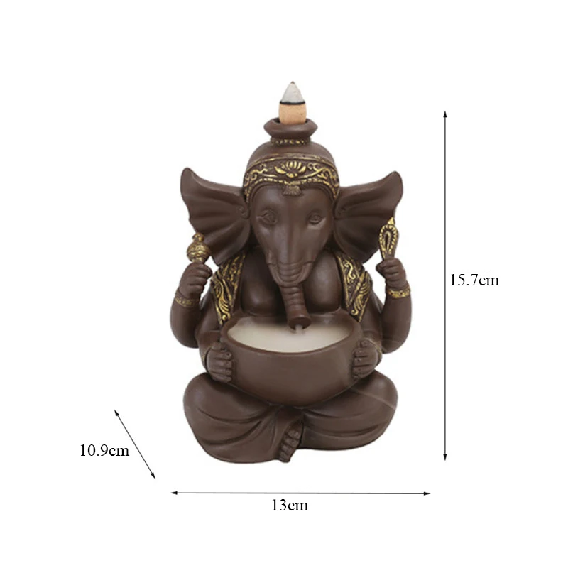 Подставка для благовоний со слоном и Богом с 10 бесплатными конусами | Дом сад