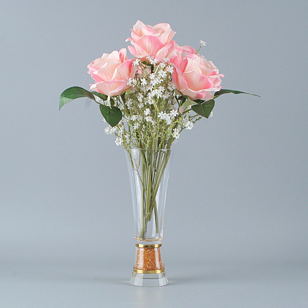 Мерцающая кристаллическая основа Цветочная ваза итальянские модные украшения