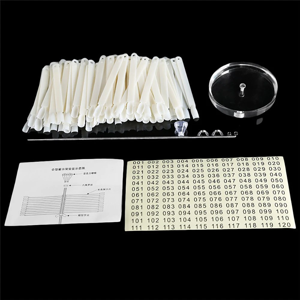 

120pcs False Nails Display Stand Spiral Fan Nail Board Tips Salon Manicure Showing Shelf Practice Tools Holder Nail Art