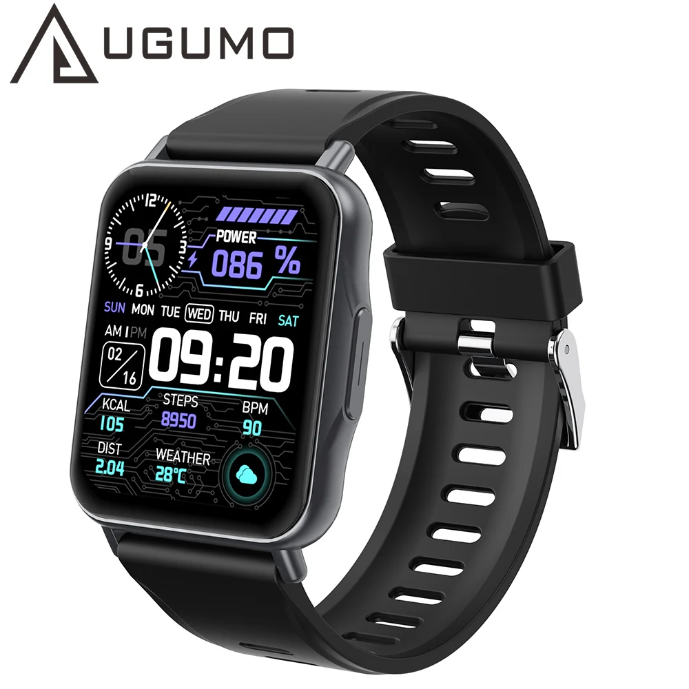 

Смарт-часы UGUMO Q15, 1,69 дюйма, IP67, с пульсометром и тонометром