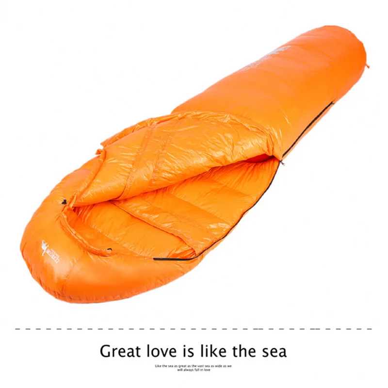 

95% White Goose Down Mummy Soft Ultralight Sleeping Bag Portable Outdoor Camping Adult Waterproof Travel Warm Down Sleep Bag