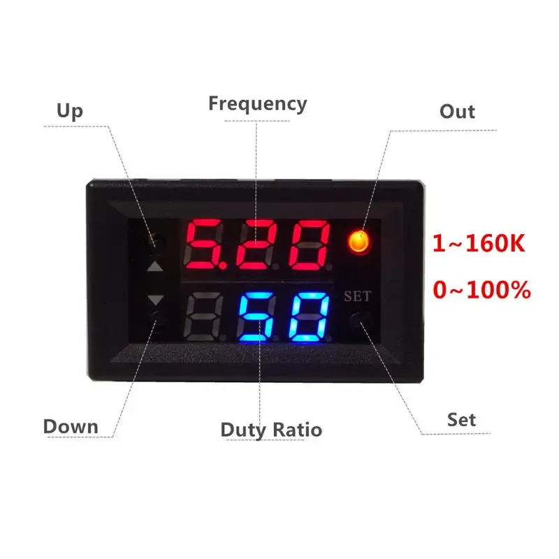 Single Signal Generator PWM Pulse Frequency Duty Cycle Adjustable Module 1Hz-160Khz | Инструменты
