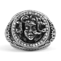 fashion hot sale nordic mythology snake girl medusa retro ring new gothic creative punk hip hop locomotive ring