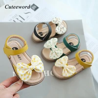 summer kids sandals for girls princess shoes soft leather baby toddler sandals bowtie flat heels girls sandal rubber bottom