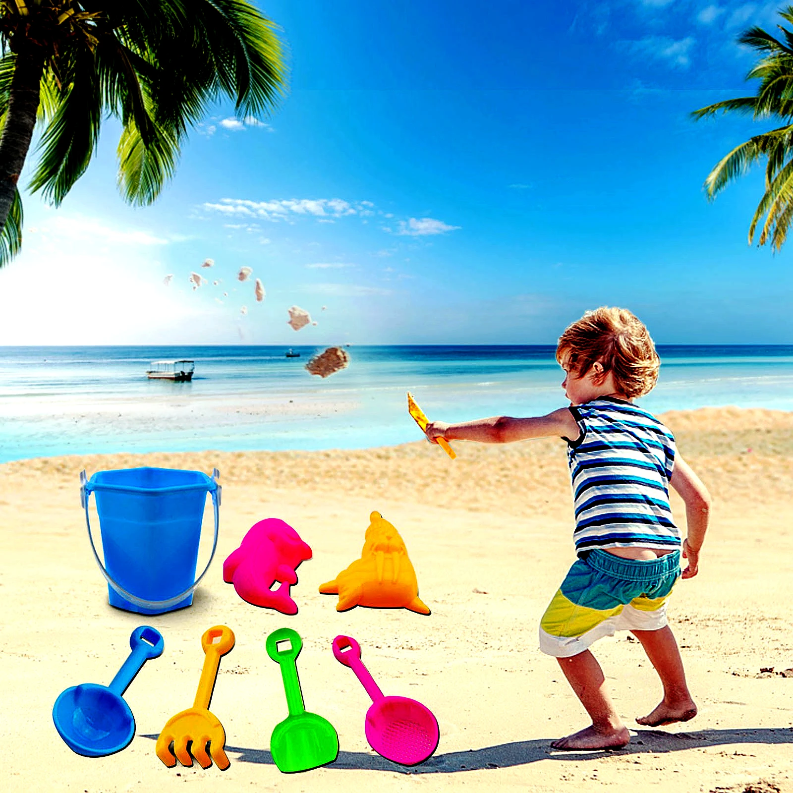 

Children's 7 Piece Beach Toy Sand Set Sand Play Sandpit Toy Summer Outdoor Toy Strand Speelgoed Kids Baby Toys Juguetes Playa