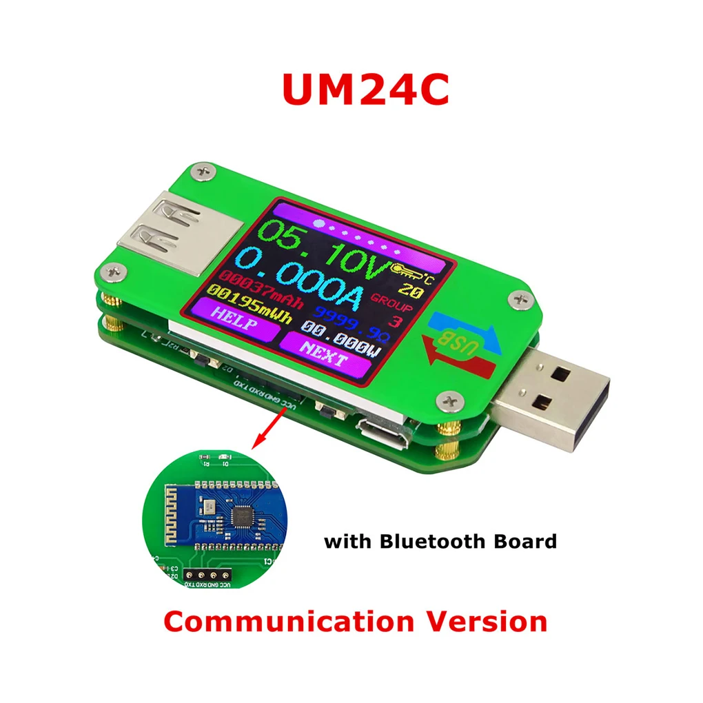UM24 UM24C USB 2 0 цветной ЖК дисплей тестер напряжения измеритель тока Вольтметр