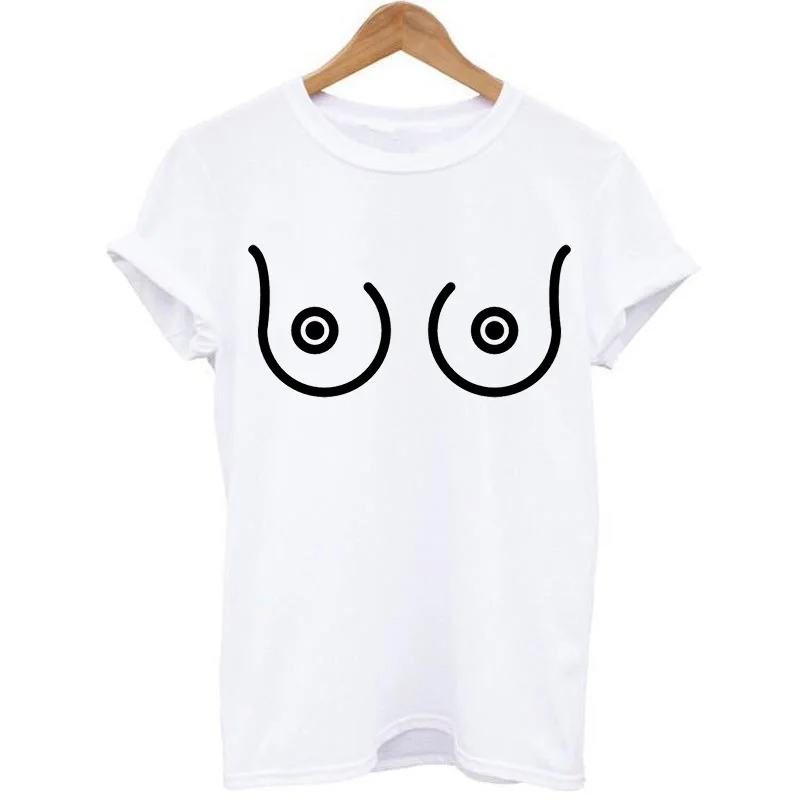 Сиськи сиськи футболка с короткими рукавами и принтом Повседневная Забавные