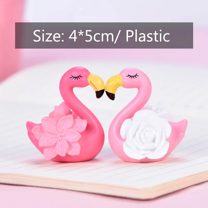 BAIUFOR пара мультяшных животных [1] миниатюры овечка кролик Лебедь DIY статуэтки для