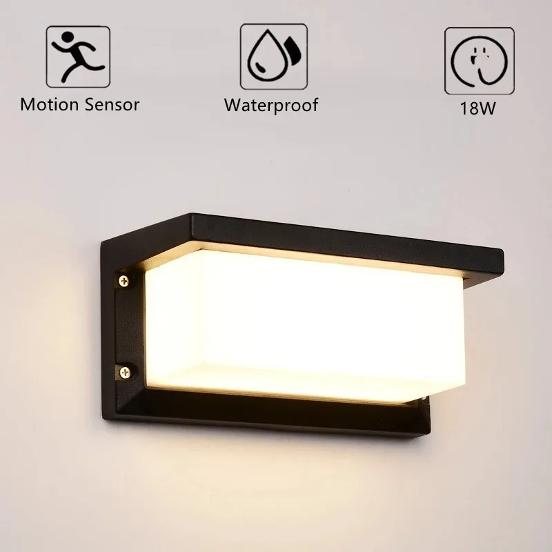 Черный/серый уличный светильник 18 Вт современный настенный светодиодный для