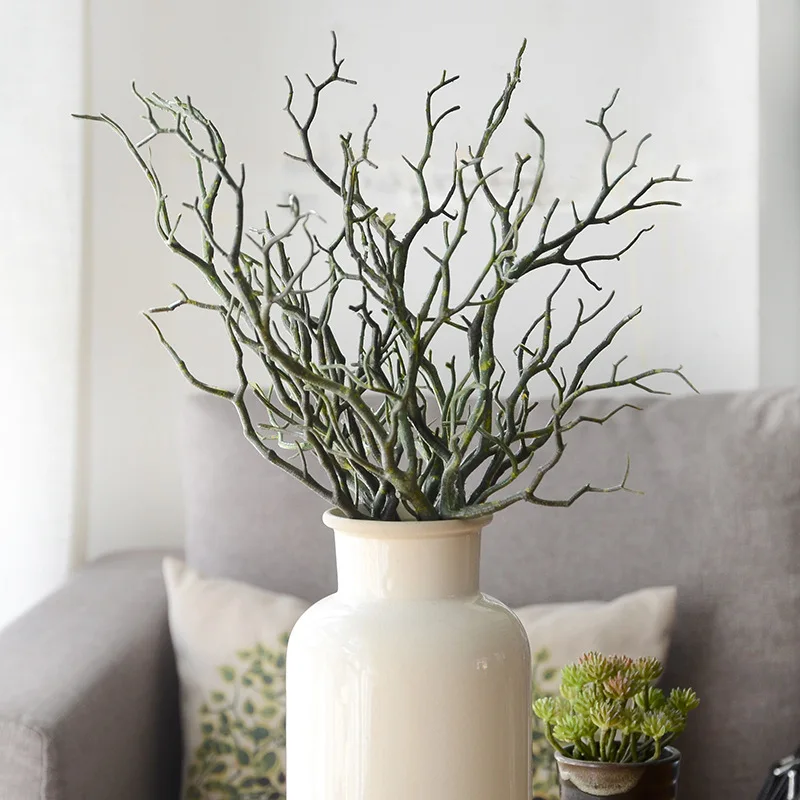 

35cm Dry Artificial Fake Foliage Plants Branch Tree Branch House Indoor Art Wedding Party Home Decor Coral Flower Branches