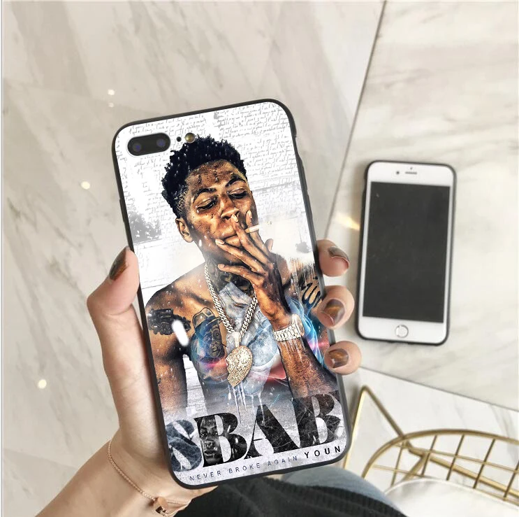 Чехол для iPhone X XR XS MAX Never Broke снова YoungBoy Pop rapper чехол для iPhone 11 6S 7 8Plus Мягкий силиконовый чехол - Цвет: TPU