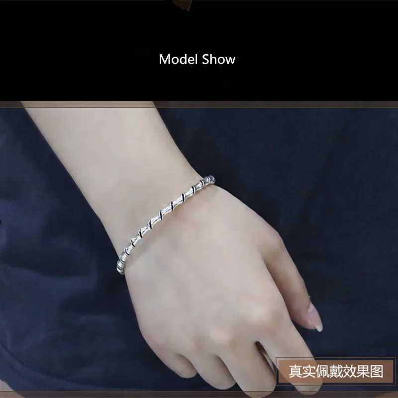 

Solid Sterling Silver 925 Female Simple Bangle Mom Real 925 Sterling Silver Perfect Wedding Jewelry Bangle Bracelet for Women