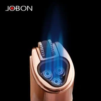 outdoor jobon 3 jet gas cigar lighter triple torch lighter turbo windproof powerful metal spray gun kitchen pipe flint lighter