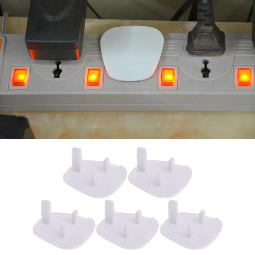Protector de seguridad para beb&eacute; y ni&ntilde;o, toma de corriente de Reino Unido, cubierta de enchufe de red, 5 piezas-4