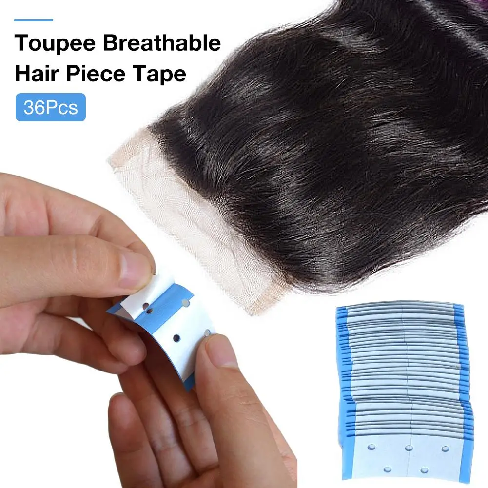 36 шт./пакет Сильный прозрачный водонепроницаемый двойной Скотч для Toupees/парик с маленькими отверстиями волос Расширение аксессуар
