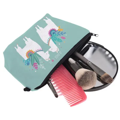 Snailhou Printed Cosmetic Bag Alpaca Pattern Ladies Multi-function Travel Storage Makeup Organizer Durable Lightweight | Дом и сад