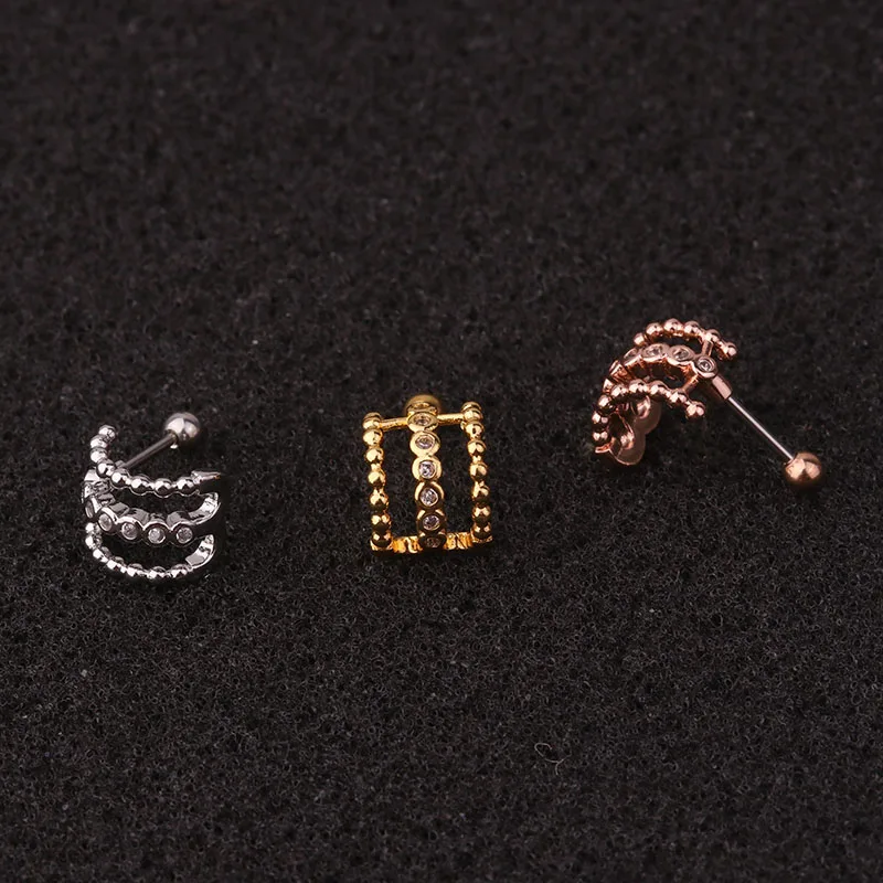 Айболит Новый дизайн 1 шт. 20g штанга нержавеющая сталь и фианит хрящевая спираль