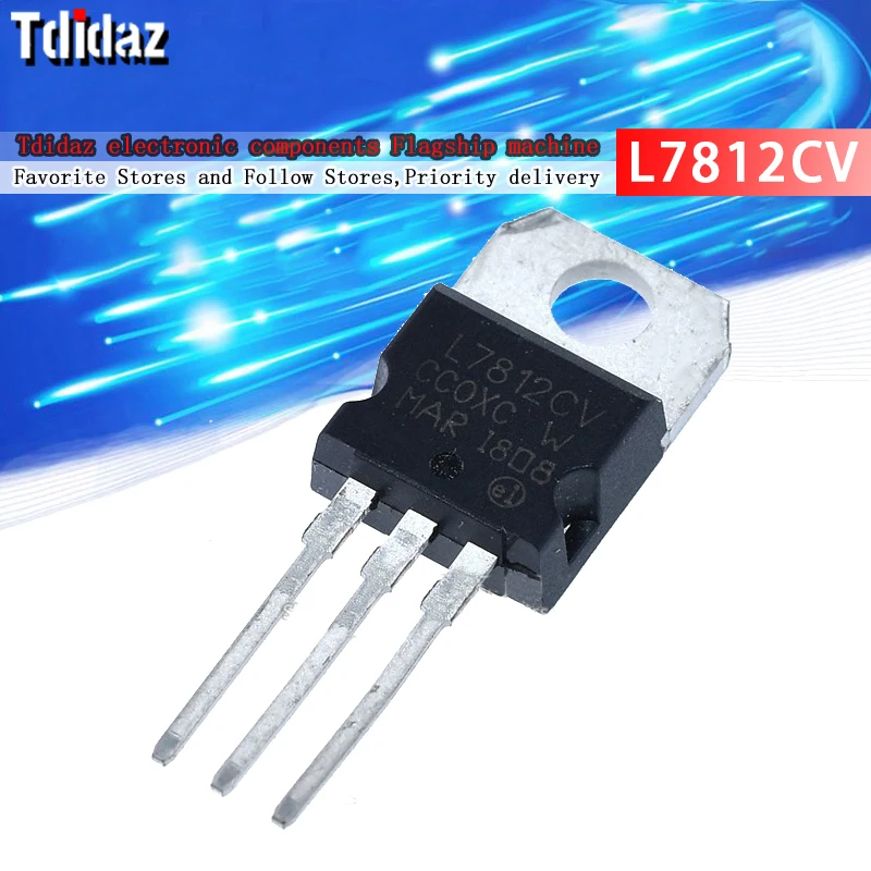 Новый и оригинальный чипсет IC L7812CV L7812 TO220 7812 LM7812 MC7812 TO-220, 5 шт.