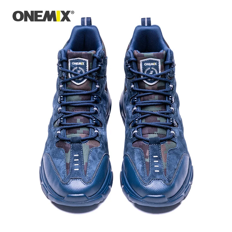 spesifikasi Onemix Sepatu Bot Tinggi Untuk Pria Sepatu Gunung Ringan Tahan Air Premium Kulit Sepatu Bot Taktis Hiking Hitam Luar Ruangan