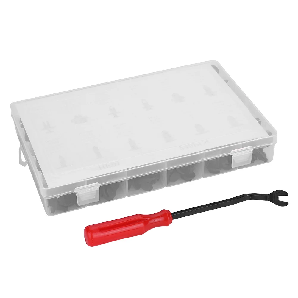 Универсальный 240 шт 12 размеров черный пластик Ассорти клипса отделка автомобиля