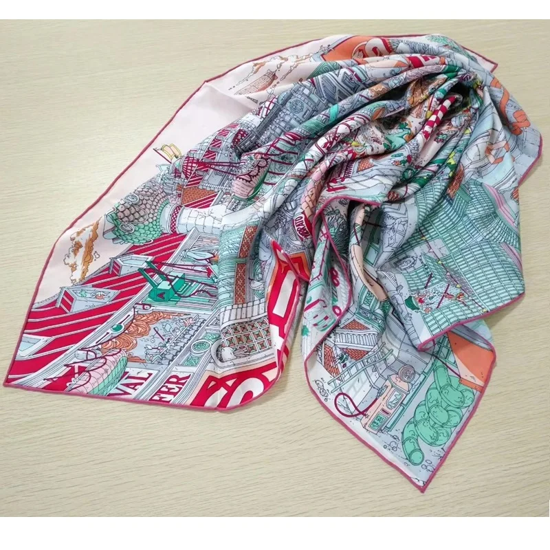 Женские модные шарфы на голову шарф из 100% натурального шелка шаль |