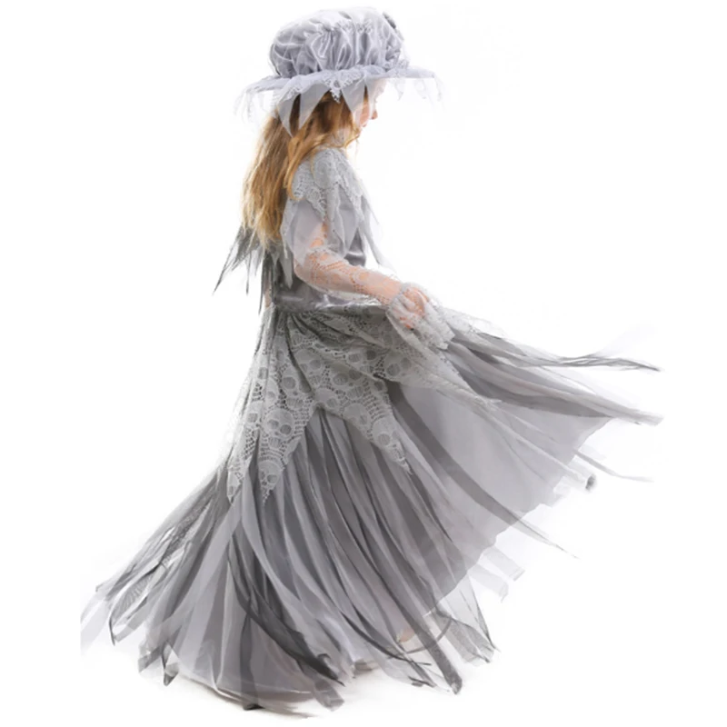 Карнавальный костюм для родителей и детей на Хэллоуин трупа невесты элегантный