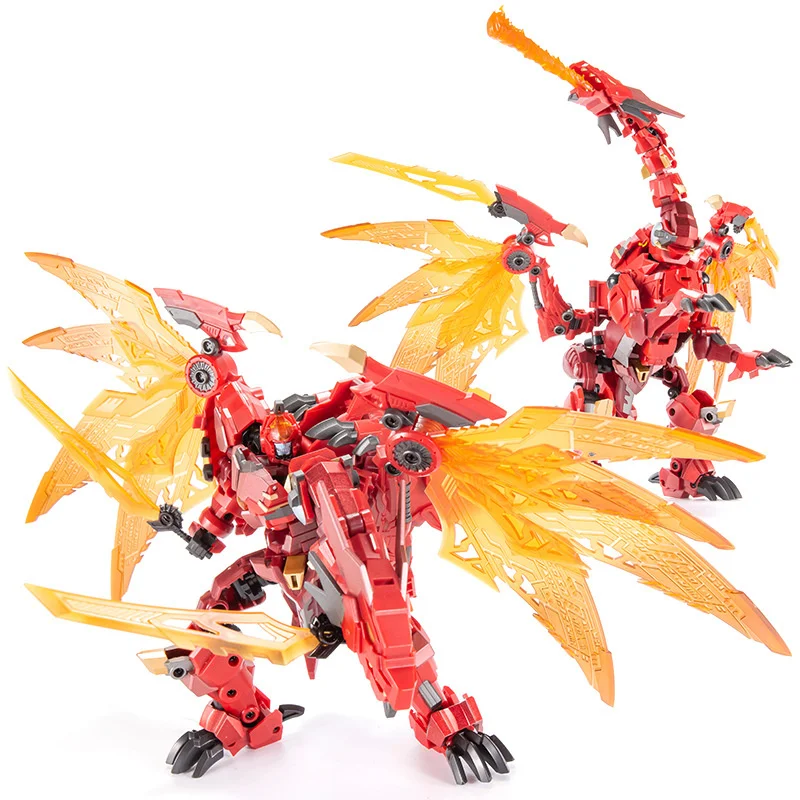 Экшн-фигурка Jinbao 8871 KO DX09 Red Fire Dragon King модель динозавра деформация автомобиля робот