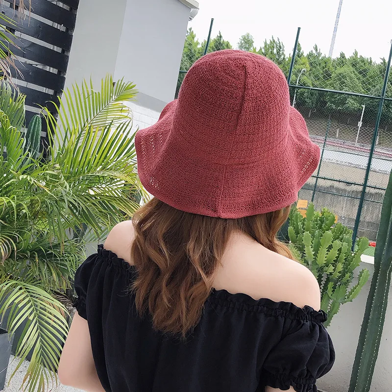 

Women Summer Hat Simple Foldable Wide Brim Floppy Girls Fashion Sun Hat Beach UV Protect Travel Bucket Hats Lady Cap Female