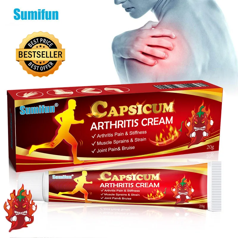 

1Box 20g Sumifun Hot Pepper Balm Analgesic Cream Muscle Joint Pain Relief Ointment Arthritis Rheumatism Ache Care Herbal Plaster
