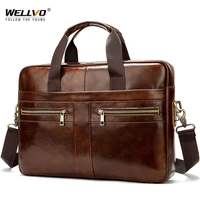 high quality mens genuine leather briefcase male laptop bag for men messenger bags black handbags business shoulder bag xa193zc
