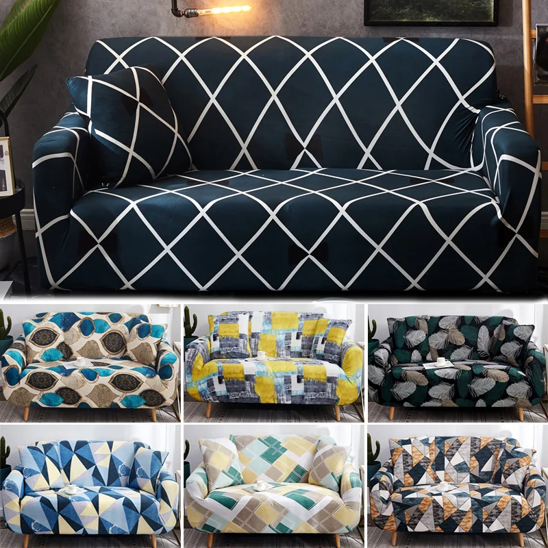 Геометрические диван крышка для Гостиная угловой Чехлы L Форма секционных Чехол