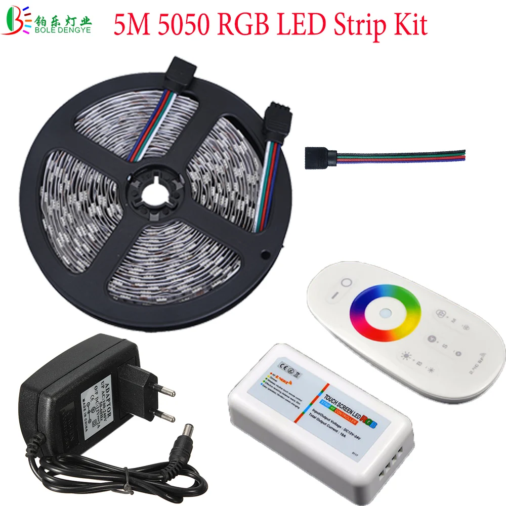 10 м 15 м 20 м 25 м 30 м RGB Светодиодная лента с усилителем сигнала в линии для украшения потолка+ 2,4 г светодиодный контроллер+ 12 В Светодиодный источник питания