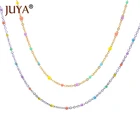JUYA цепь цветов радуги DIY ожерелье Простой Изысканный чокер трендовые женские ювелирные изделия для девочек различные цвета с покрытием интервал бисера цепь