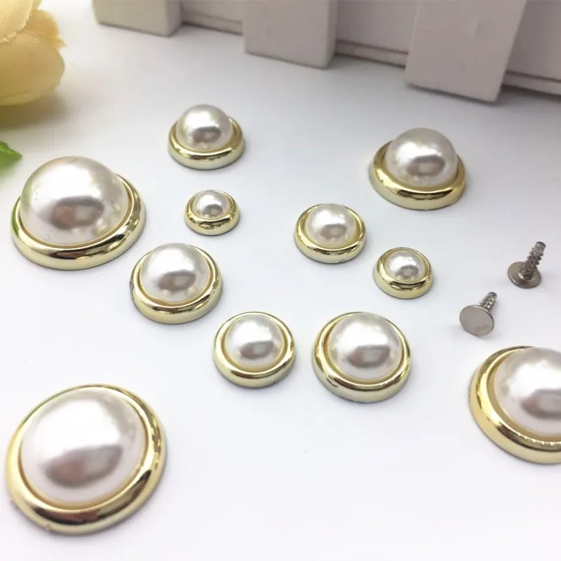 Новый 50 шт. имитация полукруглой круглая жемчужная бусина цвета: золотистый