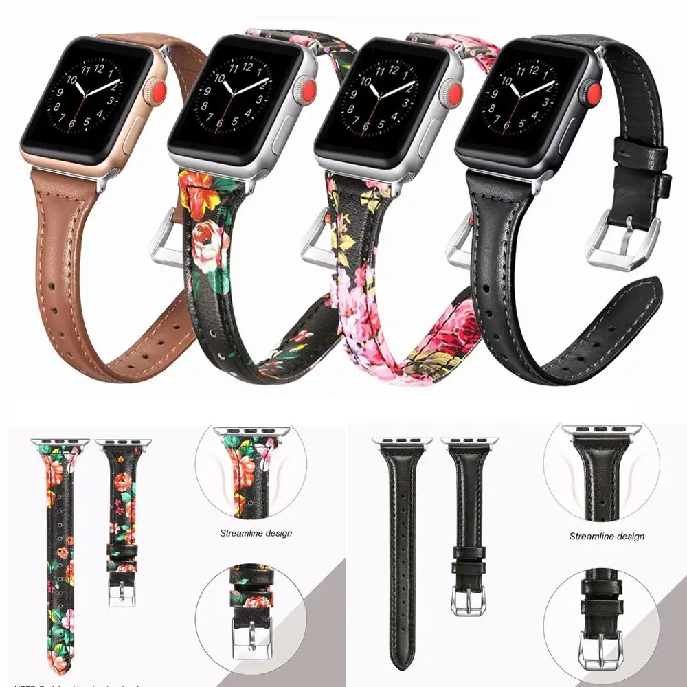 Лучшая цена от производителя кожаный ремешок для Apple Watch Band 40 мм 44 iwatch 38 42 Strapseries