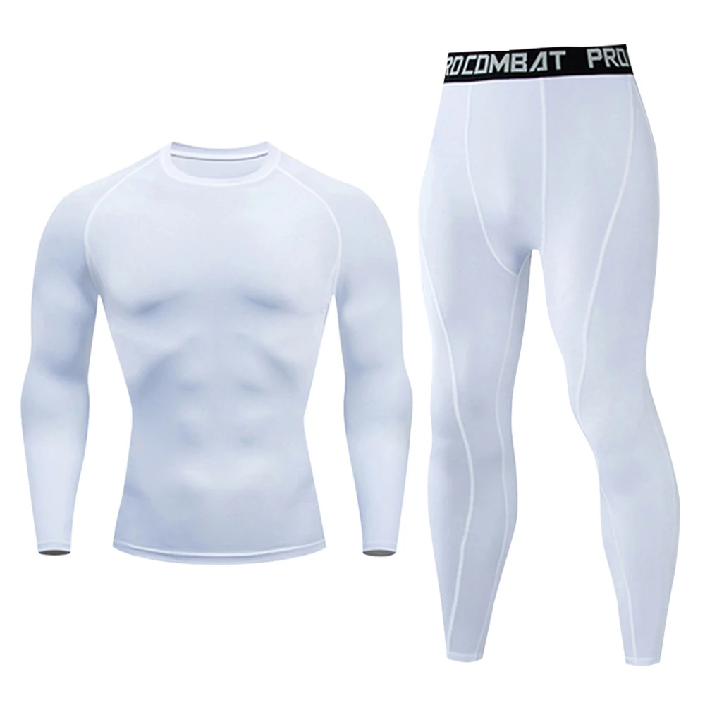 Men's compression running solid color T-shirt fitness tight-fitting long-sleeved T-shirt training jogging top gym sportswear