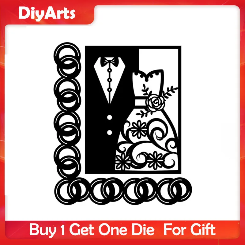 dies and gift DiyArts костюм и платье Любовь штампы Рамка Металлическая резка штампы тиснение Трафарет Шаблон для скрапбукинга пробойник бумажные поделки Новинка - Цвет: dies and gift