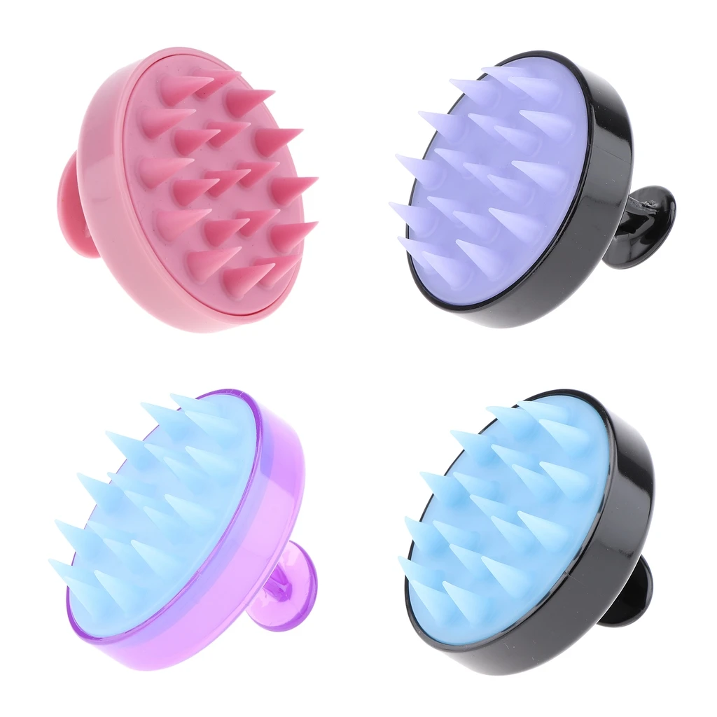 

4 Piece Shower Shampoo Hair Scalp Massager Brush Silicone Body Wash Comb