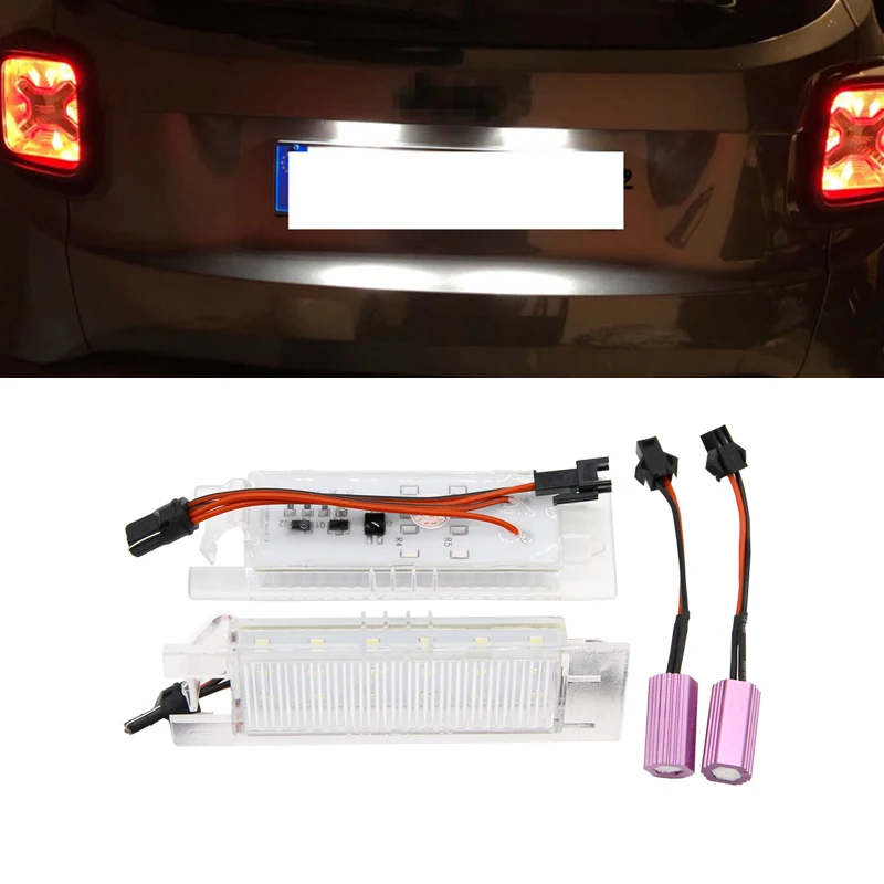 2x Led License Number Plate Lights Canbus Error Free For Jeep Renegade 2014 2015 2016 2017