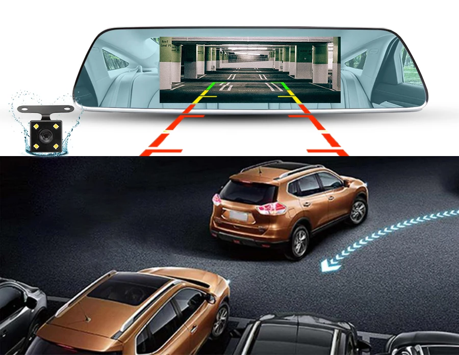 E-ACE Автомобильные видеорегистраторы " Сенсорное зеркало заднего вида 3g Android 5,0 камеры gps Bluetooth Handfree wifi FHD 1080P16G двойной объектив видео рекордер