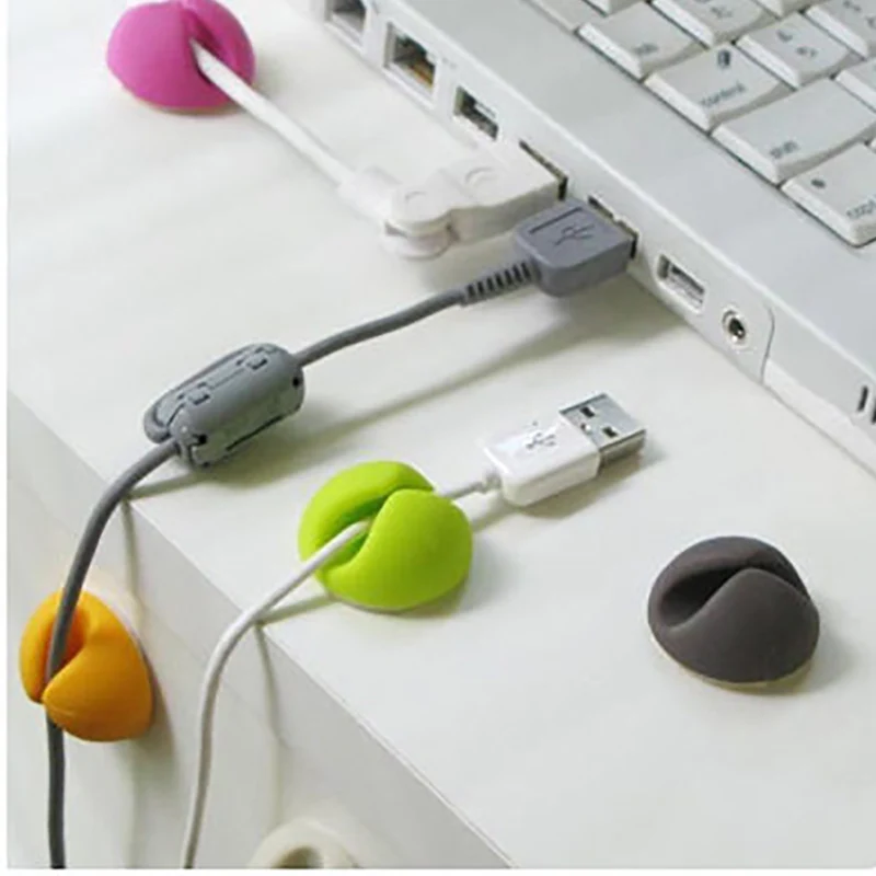 Черные зажимы для офиса намотки кабеля держатель фиксатор органайзер черные