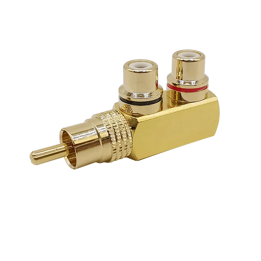 

1Pcs Gold Plated Copper 1 RCA Male to 2 RCA Female AV Audio Splitter Plug RCA Adapter Converter Connector