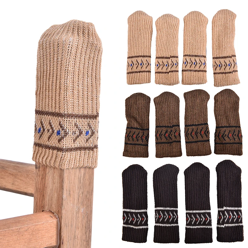 4 шт. носки для ног на стуле перчатки шерстяные противоскользящие стола мебель