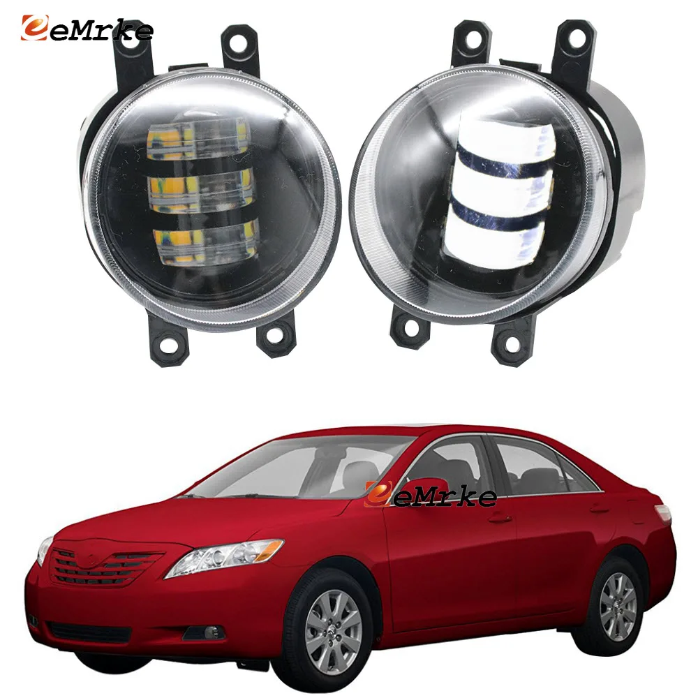 

Светодиодные дневные ходовые огни «ангельские глазки», 2 шт., для Toyota Camry XV40 USA 2006 2008 2007 2009, противотуманные фары в сборе с линзами, дневные ход...