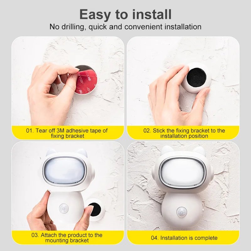 

Creative Cute Robot Body Sensor Night Light USB Charging Human Body Induction Night Lamp Bedroom Baby Sleeping Night Light