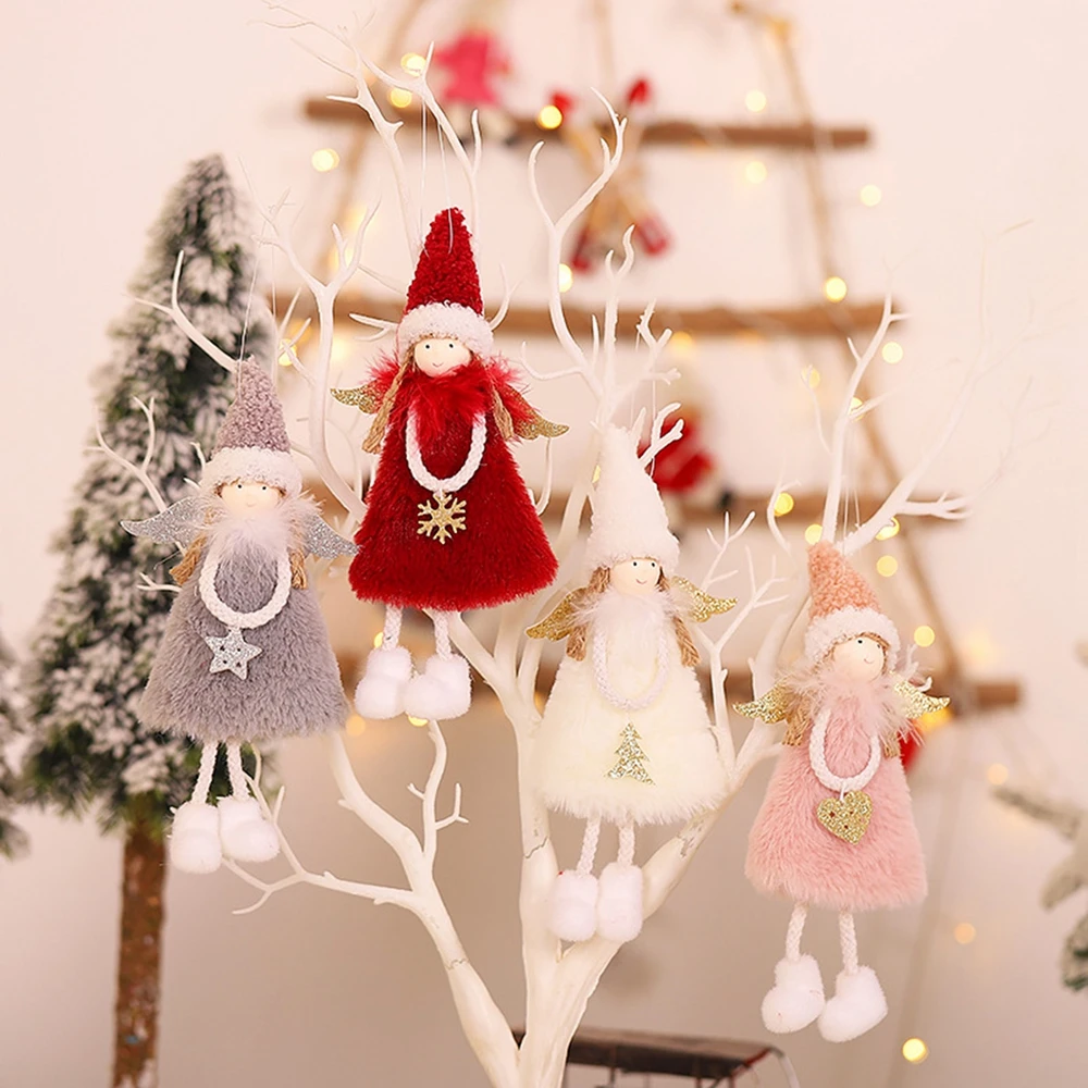 

Cute And Delicate Angel Plush Doll Pendant Christmas Tree Ornaments Home Gift Noel Navidad 2022